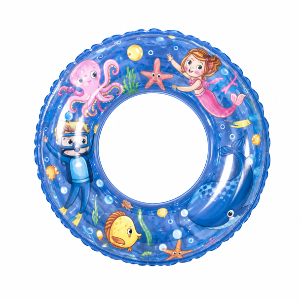 Ocean World Swim Ring Ages 4 to 8 Blue 37592 inflatable pool ring for supervised summer water play