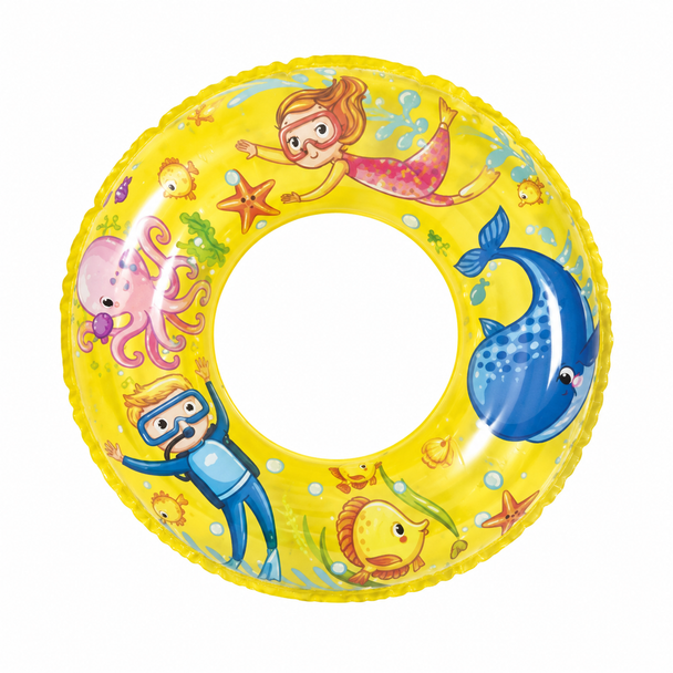 Ocean World Swim Ring Ages 4 to 8 Yellow 37592 inflatable pool ring for supervised summer water play