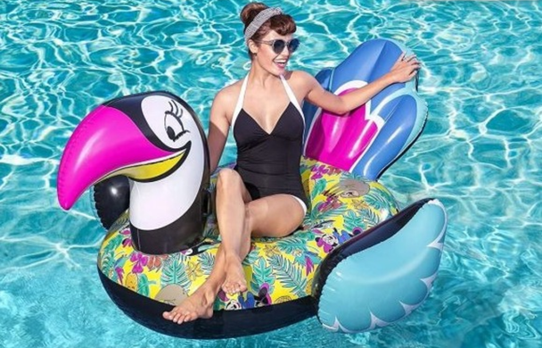 Disney Daisy Duck tropical inflatable ride-on pool float with colorful wings 91082