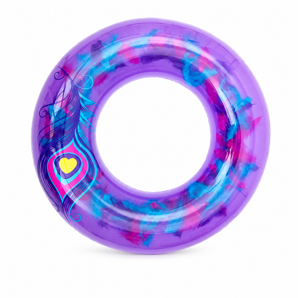 Bestway Flirty Feather Purple Inflatable Swim Ring with Colorful Feathers 91 cm - 36153
