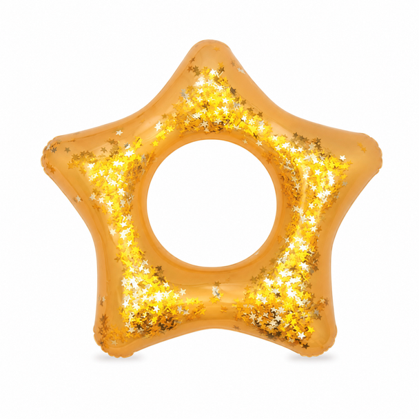 Bestway Glitter Fusion Gold Star-Shaped Inflatable Swim Ring with Glitter 107 cm - 36141
