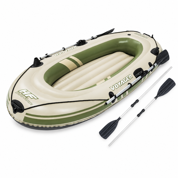 Bestway Hydro-Force Voyager 300 Beige and Green Inflatable Boat with Oars 243 x 102 cm - 65051