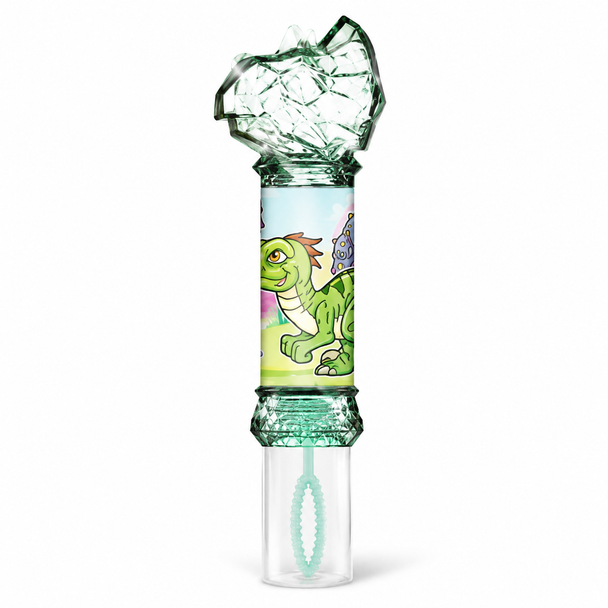 Green Dinosaur Crystal-Top Bubble Wand Toy with Transparent Solution Tube - GP-7