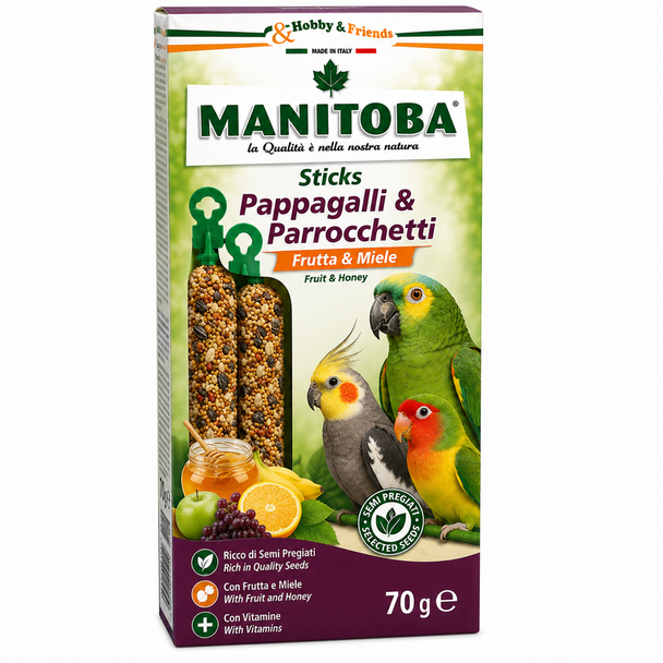 Manitoba Stick Pappagalli & Parrocchetti Frutta Miele Bird Food 70 g | 4415