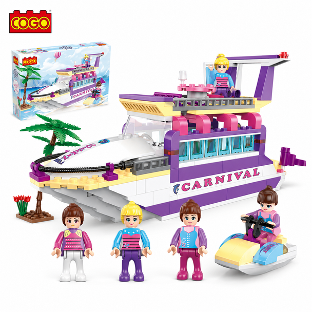 COGO Carnival Cruise Ship 318-Piece Multicolor Building Block Set - 4508