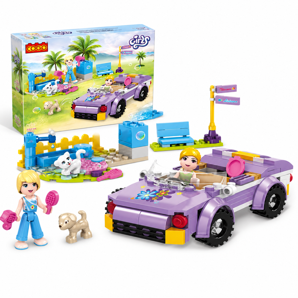 COGO Travelling Girl 163-Piece Convertible Car Building Block Set - 4549