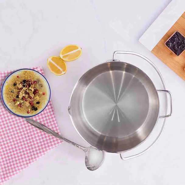 Karaca Love of Kitchen 10L Stainless Steel Jam and Marmalade Pot with Glass Lid 28cm - 153.03.08.1162