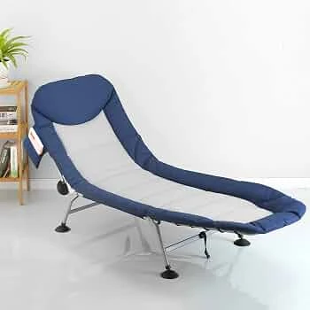 Adjustable Folding Lounge Bed with Pillow Blue | ALZD