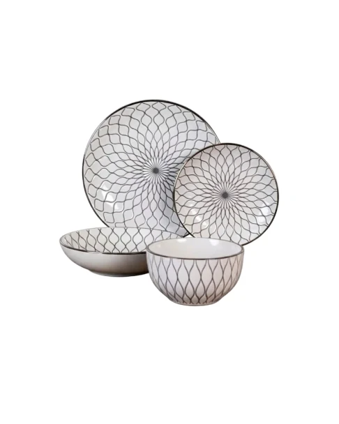 Dorsch Blanc 24-Piece Stoneware Dinnerware Set | DH-09391