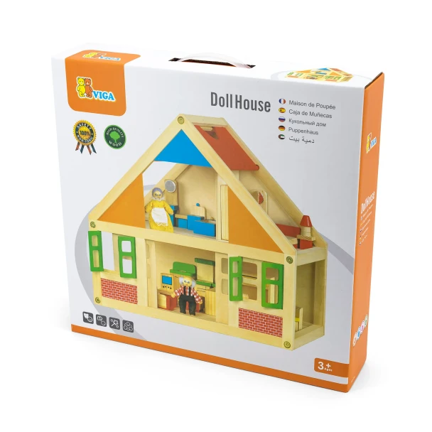 Viga Wooden Doll House with Furniture | 56254