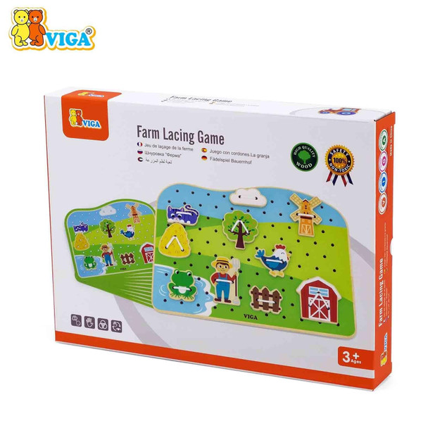 Viga Wooden Farm Lacing Game | 44637