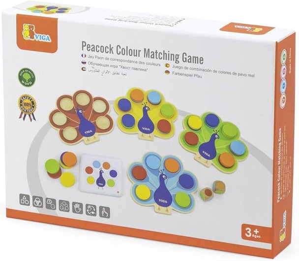 Viga Wooden Peacock Colour Matching Game | 44660