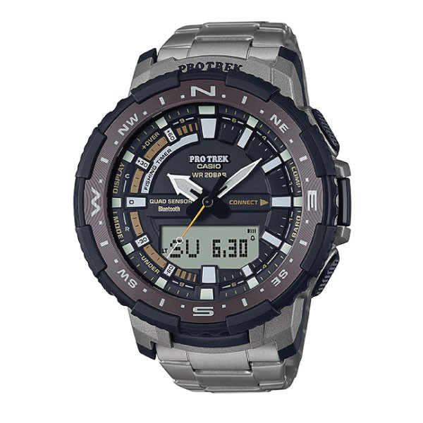 Casio PRO TREK Bluetooth Fishing Titanium Watch - Grey | PRT-B70T-7DR