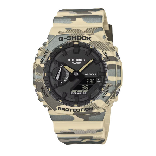 Casio G-SHOCK Men Watch - Khaki Camouflage | GA-2100CM-5ADR