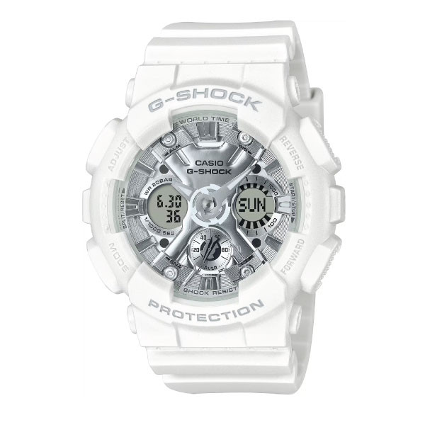 Casio G-SHOCK Analog-Digital Women Watch - White & Silver | GMA-S120VA-7ADR