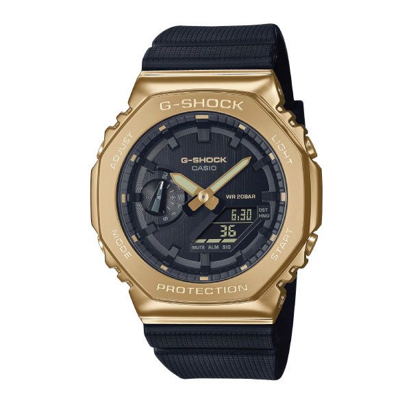 Casio G-SHOCK Metal-Covered Men Analog-Digital Watch - Black & Gold | GM-2100G-1A9DR