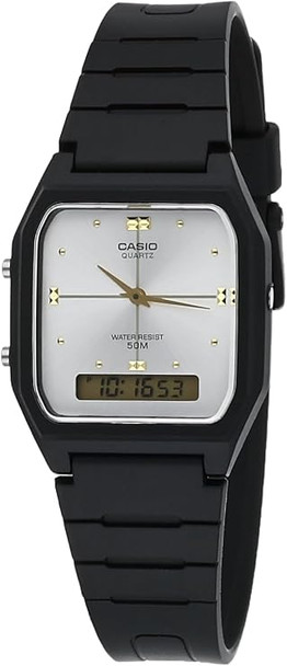 Casio Men Vintage Analog-Digital Watch - Black / Silver | AW-48HE-7AVDF