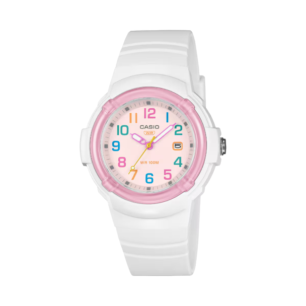 Casio Girls' 3-Hand Watch - Pink / White | LX-800H-7A1VDF