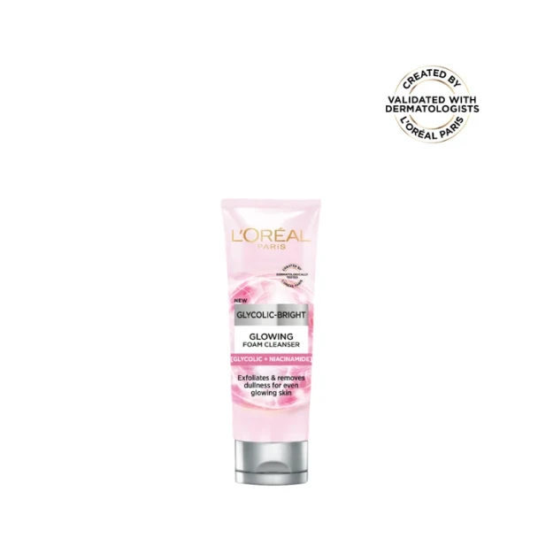 L'Oréal Paris Glycolic-Bright Daily Glowing Foam Cleanser with Glycolic Acid & Niacinamide 100ml