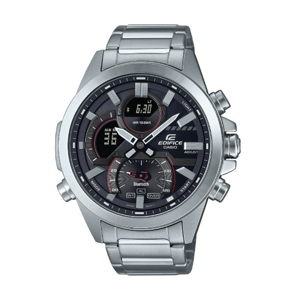 Casio Edifice Men Connected Analog-Digital Watch - Silver Black | ECB-30D-1ADF