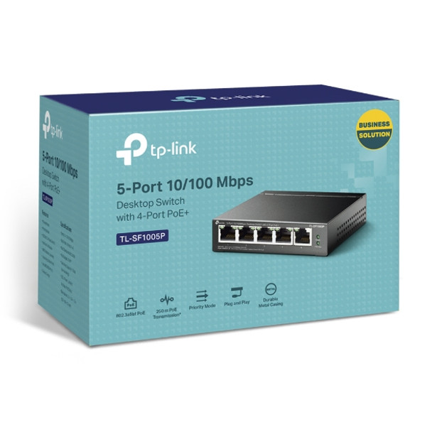 TP-Link 5-Port 10/100Mbps Desktop Switch with 4-Port PoE+ | SF1005P