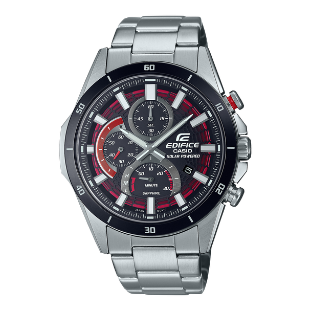 Casio Edifice SLIM Men Solar Chronograph Watch - Silver Black | EFS-S610DB-1AVUDF