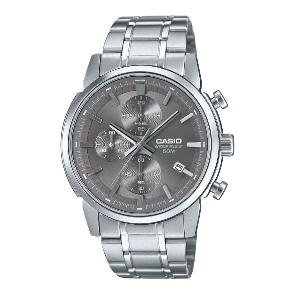 Casio Men 3-Hand Chronograph Watch - Grey / Silver | MTP-E510D-8AVDF