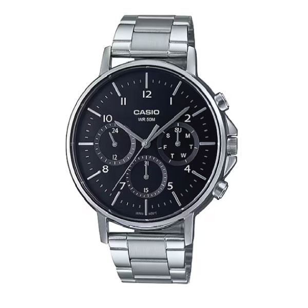 Casio Men 3-Hand Multi-Dial Watch - Black / Silver | MTP-E321D-1AVDF