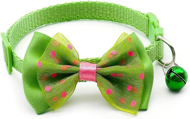 Pet Collar With Bow Green & Pink | PT-COL-GR