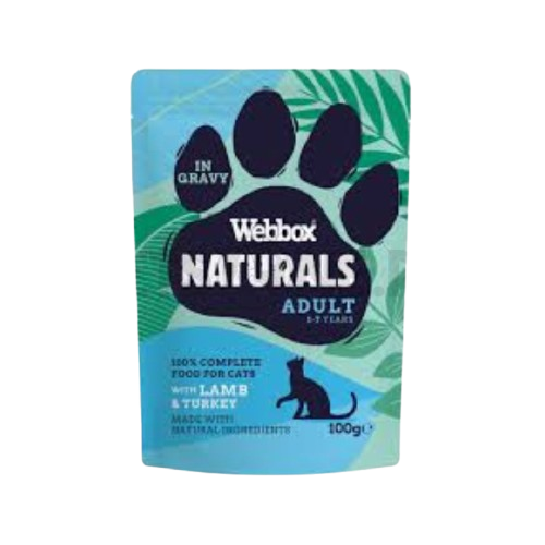 Webbox Naturals Pouch in Gravy for Cats Lamb & Turkey 100g | 864436N