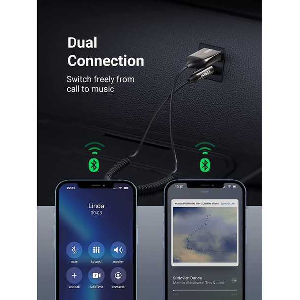 UGreen Bluetooth Car Receiver Aux with Mic | CM309 | 70601