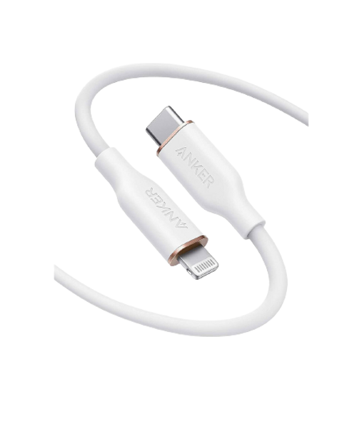 Anker PowerLine III Flow USB-C to Lightning Connector 3ft Cable, White | A8662H21