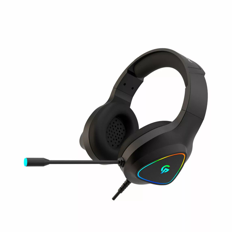 Porodo Gaming RGB Headphone PDX414 — HD 3D Sound Wired Headset | 50mm Drivers, Noise-Cancelling Mic | Black