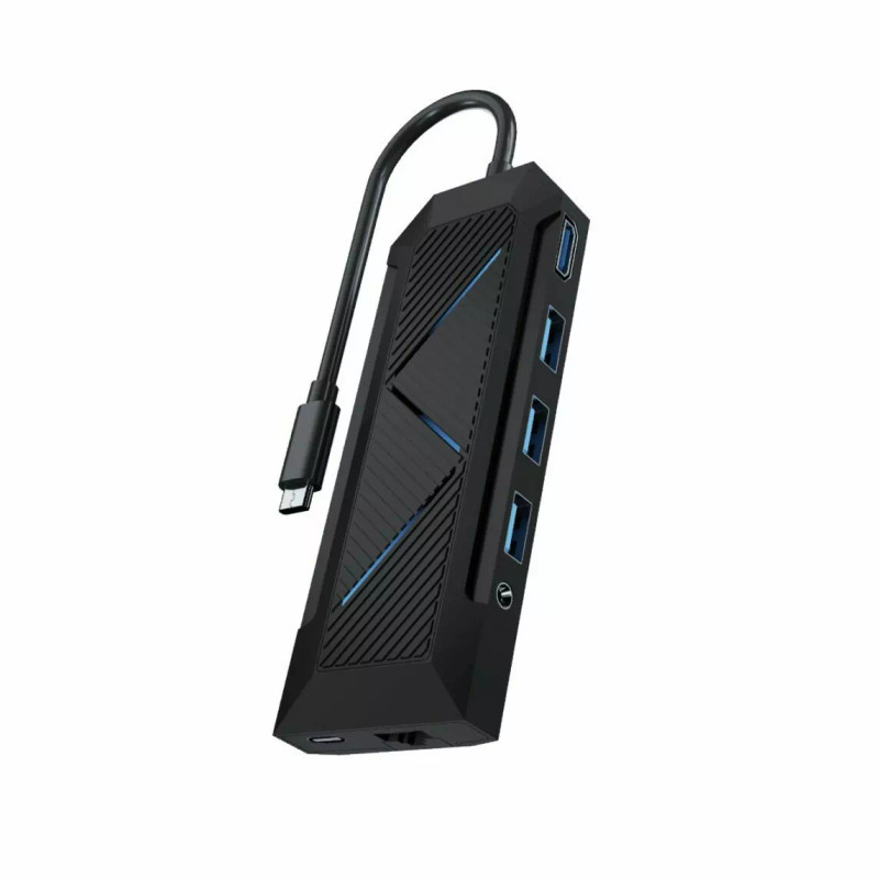 Porodo Gaming 9 in 1 USB-C Hub Gamers Edition , Black | PDX520-BK