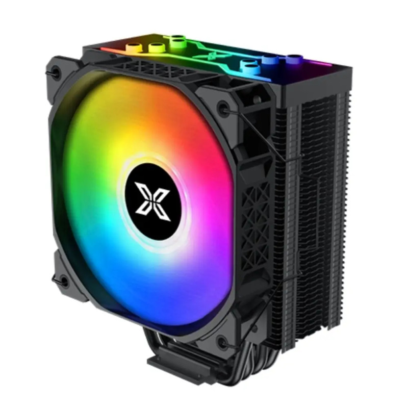 Xigmatek Air Killer Pro High-Performance CPU Cooler – Black, 120mm PWM ARGB Fan, 4 Direct-Touch Copper Heat Pipes, 160W TDP, Mini ARGB LED Controller, Intel LGA 1700/1200/115x & AMD AM5/AM4 Compatible | Model: EN47895