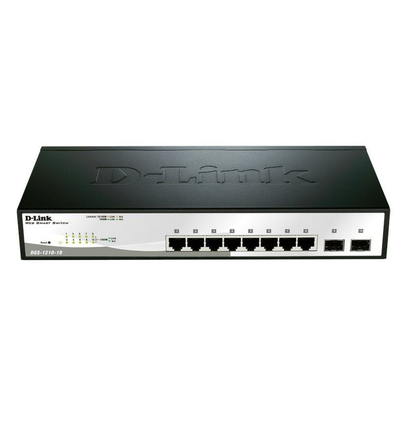 D-Link Switch 8x 10/100/1000BASE-T PoE Ports + 2* SFP Ports |DGS-F1100-10PS-E/E