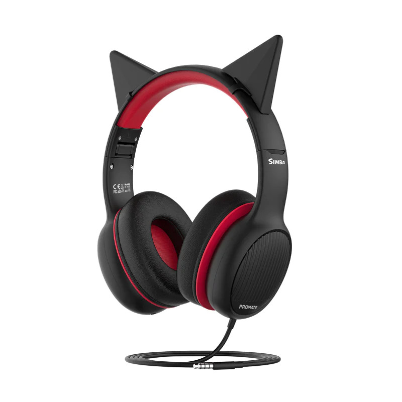 Promate Simba Wired Over-Ear Headset - Onyx | SIMBA.ONYX