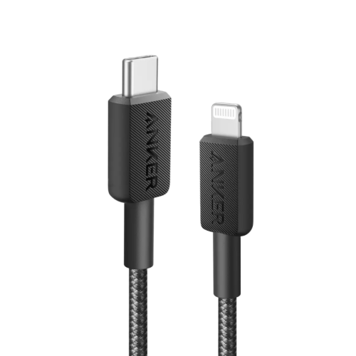 Anker 322 USB-C to Lightning Cable 3ft Braided Black | A81B5H11-BK