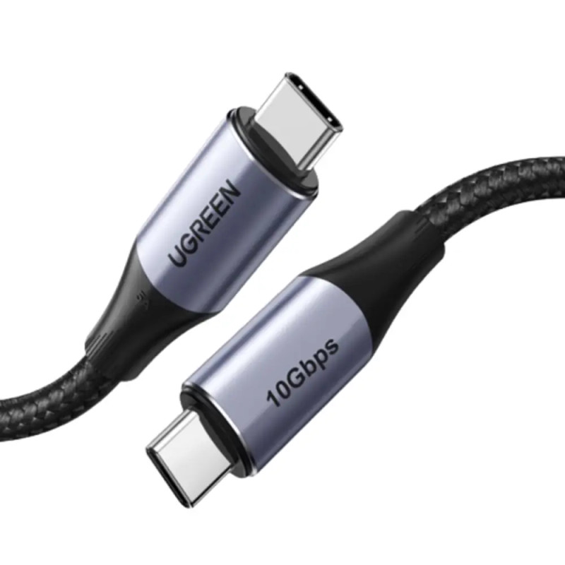 UGREEN US355 — USB-C 3.1 Gen2 Male to Male Cable | 5A 240W | 10Gbps | 4K@60Hz | Nylon Braided | 1M | 80150