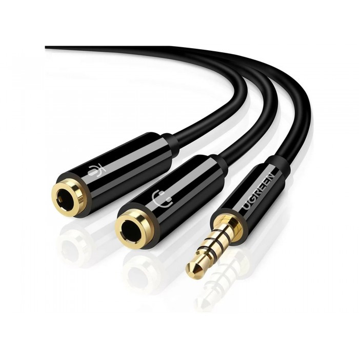 UGREEN Audio Cable Splitter 3.5mm male To 2 female 3.5mm Braid / Connects Audio + Mic at the Same Time | 30620