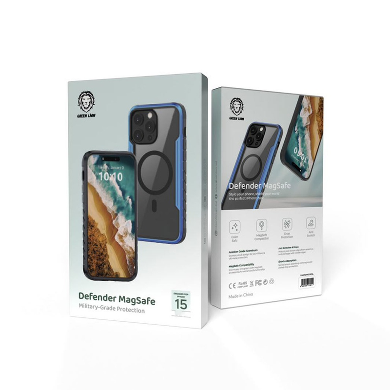 Green Lion Defender Magsafe Case for iPhone 15 Pro Max | GNDFEMG15PMBL
