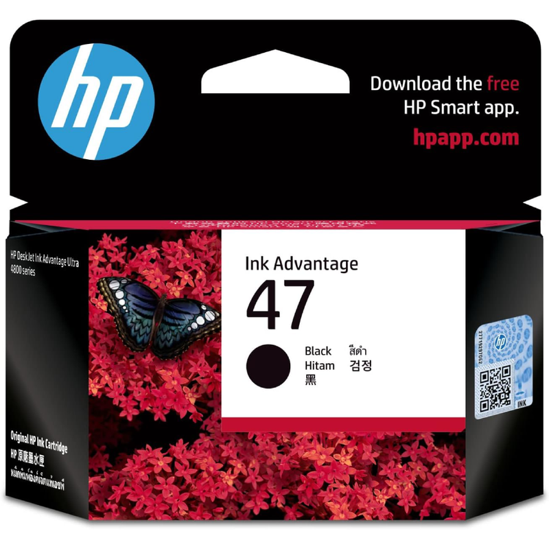 HP 47 Black Original Ink Cartridge | 6ZD21AE