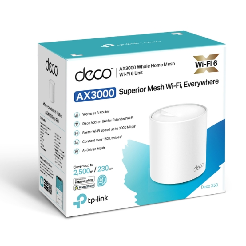 TPLink Deco X50 1 Pack AX3000 Whole Home Mesh WiFi 6