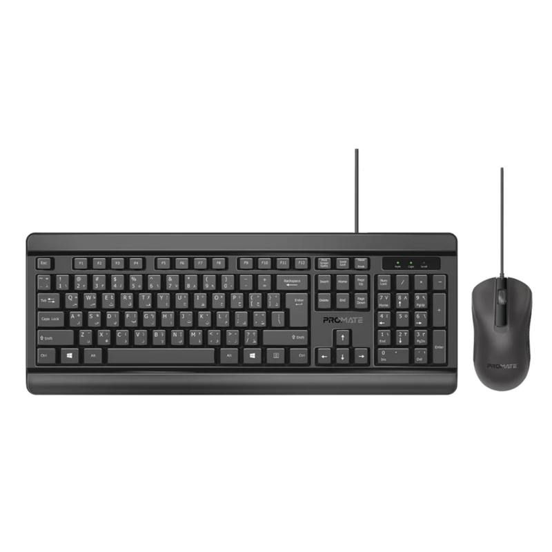 Promate Quiet Keys Wired Keyboard and Mouse | Combo-CM6