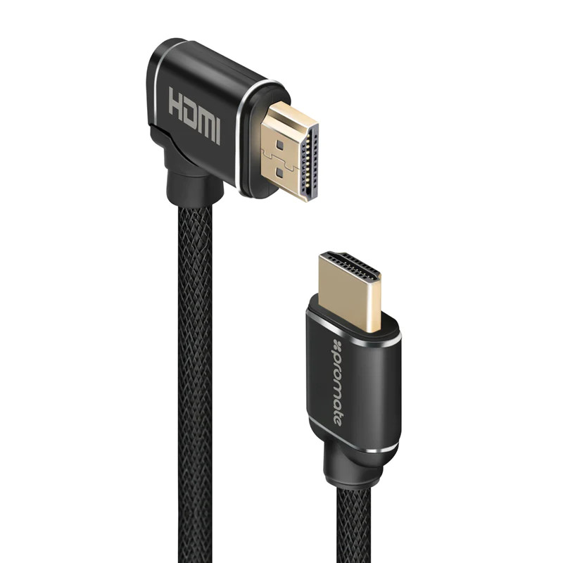 Promate High Definition Right Angle 4K HDMI Audio Video Cable,3M Black | PROLINK4K1-300