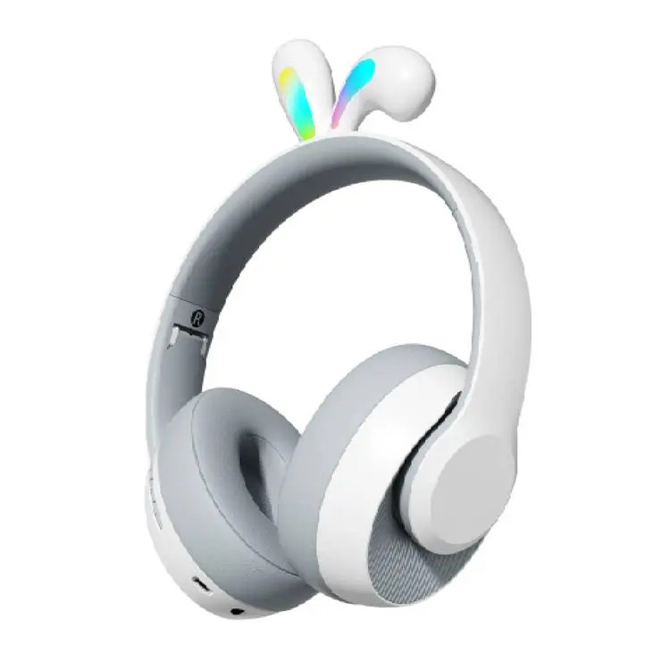 Porodo Kids Wireless Headphone Rabbit Ears LED Lights, Gray | PD-STKNCRE-GY