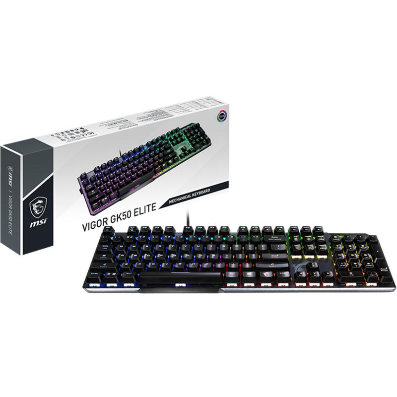 MSI Vigor GK50 Elite TKL LL US Mechanical RGB Gaming Keyboard with Kahil Blue Switches | GK50 Elite