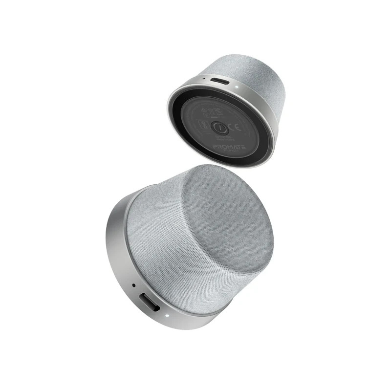 Promate High-Fidelity Mini Bluetooth Speaker with MagSafe Compatible Base - Silver | PUNCH