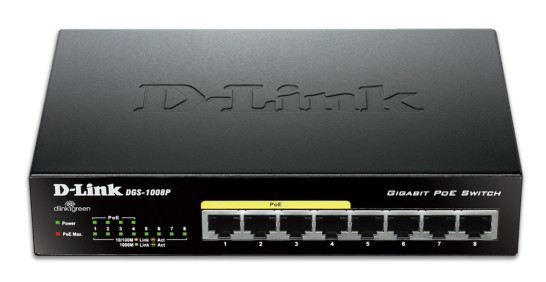 Dlink 8-Port Gigabit Unmanaged Desktop PoE Switch | DGS-1008P