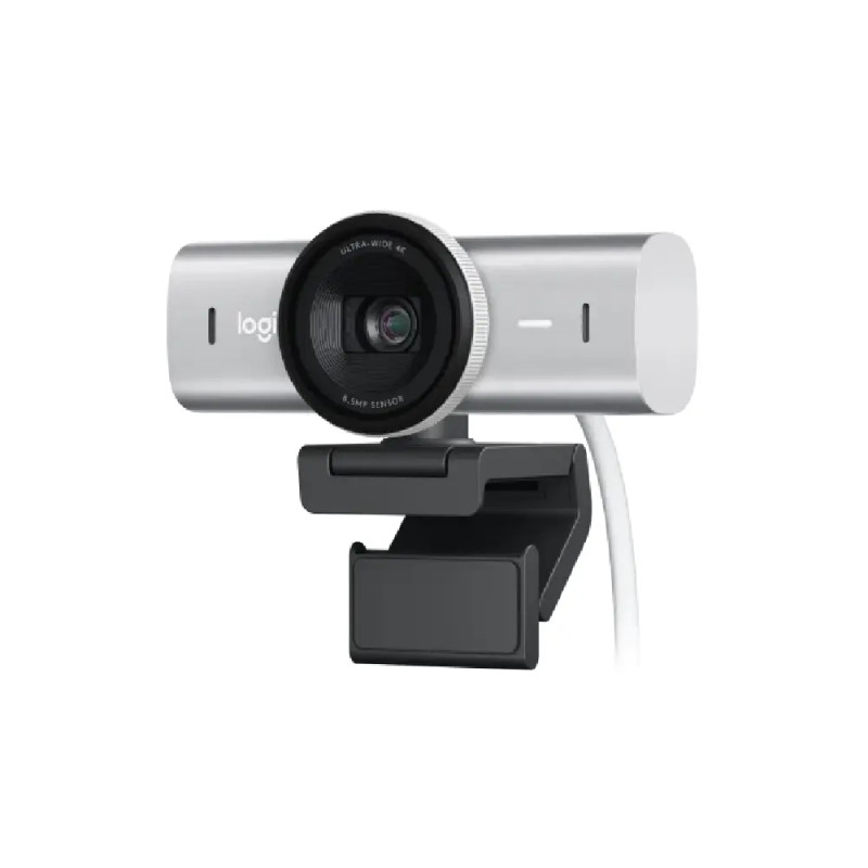 Logitech MX Brio Ultra HD 4K Streaming Webcam, Pale Gray | 960-001561